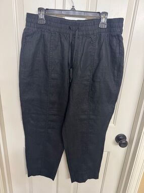 Athleta Black Draw String Waist Linen Pants
